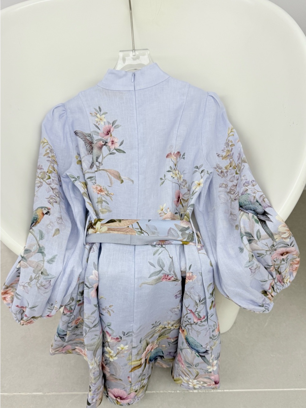 NWOT Zimmermann Floral Linen Mini Dress in Light Lavender, Size AU 0/1/2/3 - Picture 6 of 13